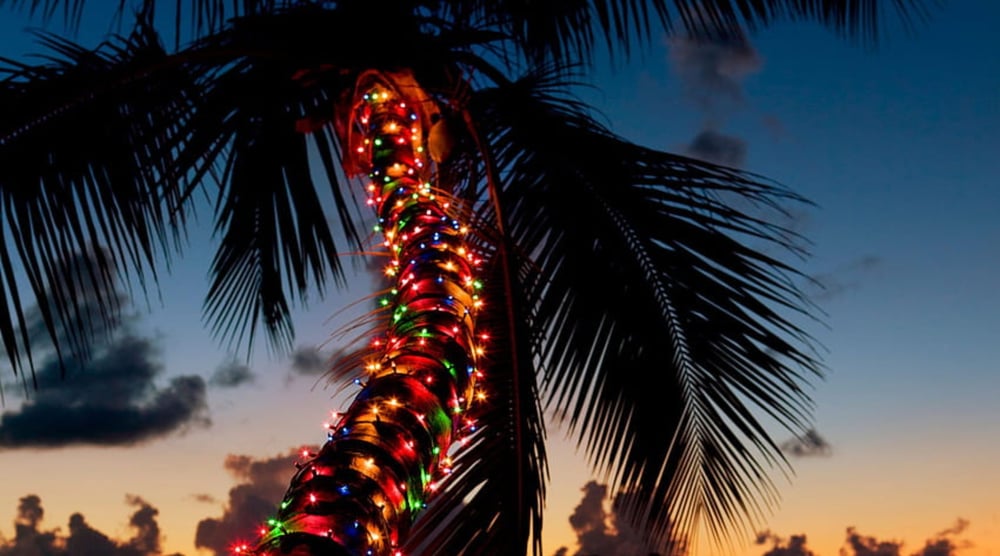 Christmas on the beach in the Cayman Islands