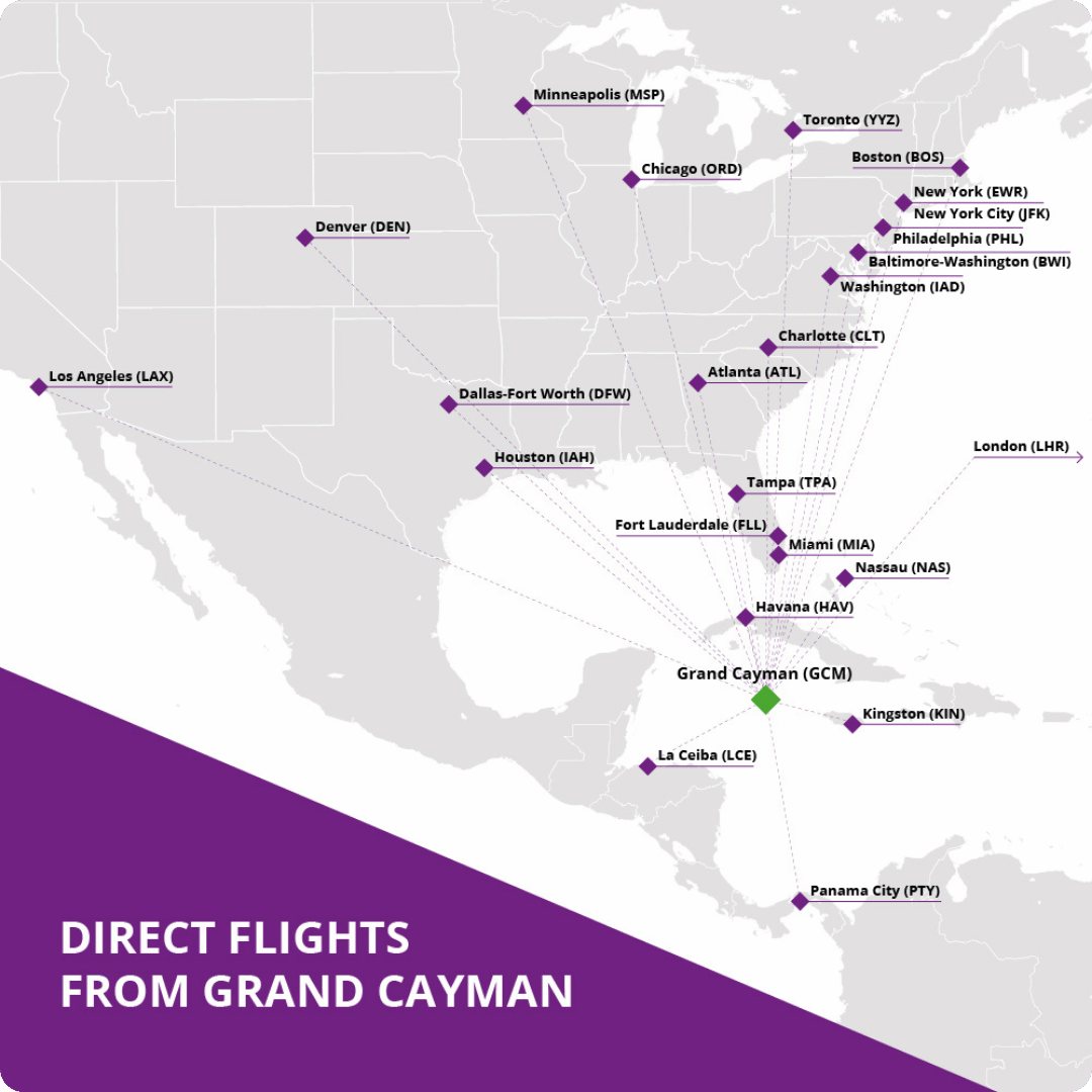 Direct Flights from Grand Cayman (rounded)
